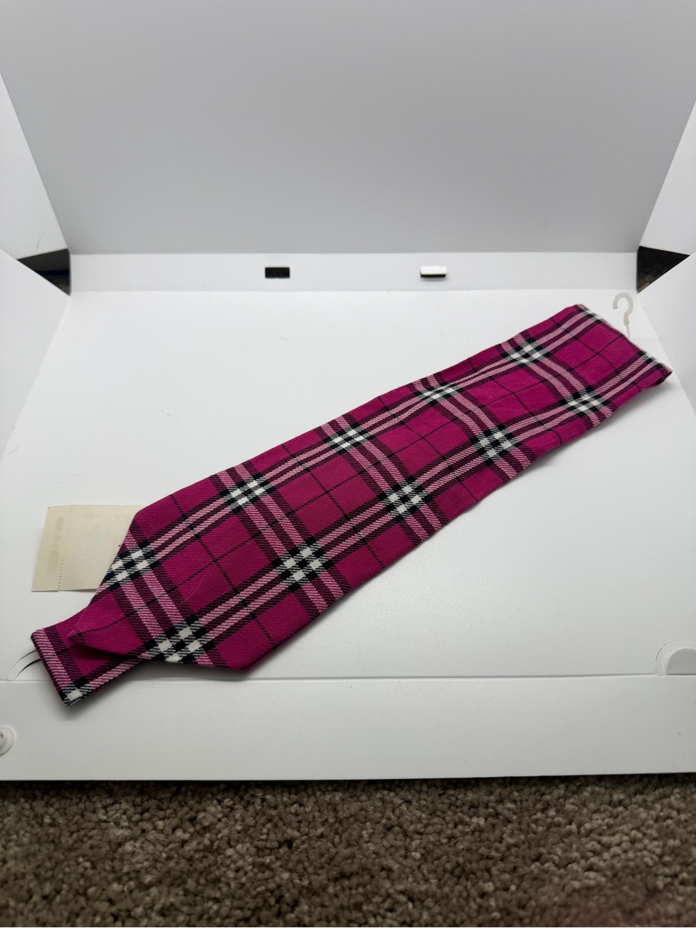 Hustler pink and black plaid tie